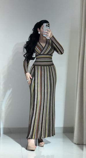 فستان مكس الالوان ترندي