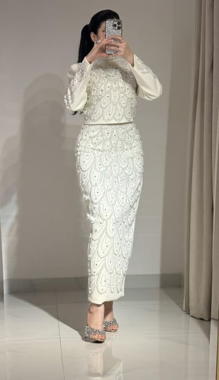 طقم تيور قطعتين فخم مرصع بالكريستال