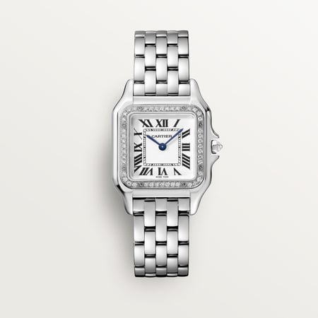 ساعة كارتييه بانثر ستيل مع الماس - وسط