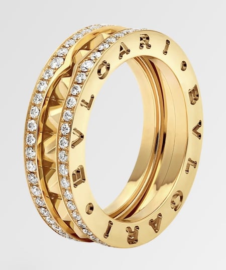 دبلة بولغاري BZero1 من ذهب أصفر 18 قيراط مرصعة بالألماس