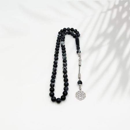 سبحة بكلايت مموج اسود وابيض