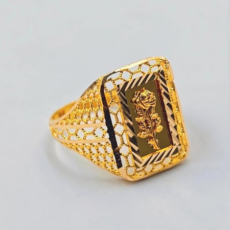 خاتم عيار 21 - 21k Ring with Rose Flower