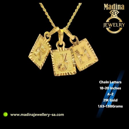 Chain Letters 21K Gold عقد حروف عيار 21