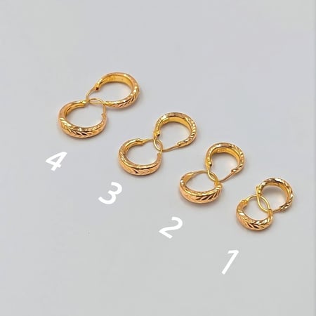 حلق عيار 21 بـ 4 مقاسات - 21K Earrings in 4 sizes