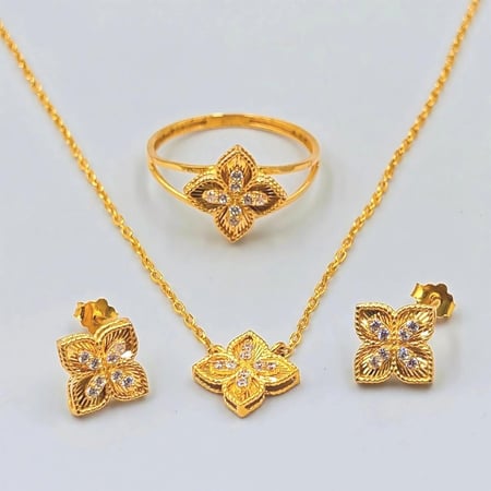 طقم ذهب عيار 21 - 21K Gold Robin Coin set