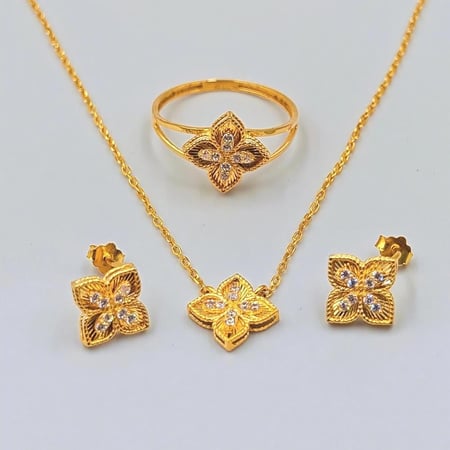 طقم ذهب عيار 21 - 21K Gold Robin Coin set