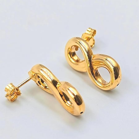 18K Gold Earrings - حلق ذهب عيار 18