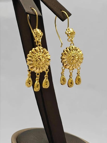 حلق ذهب عيار 21 - 21K Gold Earrings