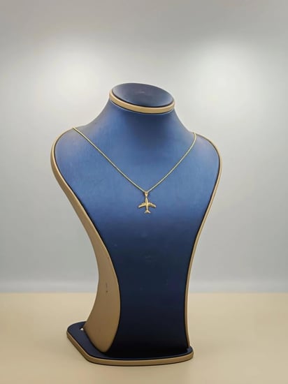 Airplane Necklace 18k Gold