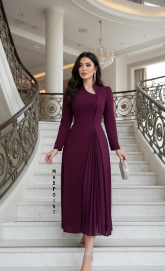 فستان عنابي