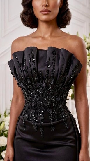 "فستان سهرة أوركيد الأسود - Black Orchid Gown"