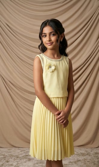 فستان بناتي أوركيد ميدي بليسيه