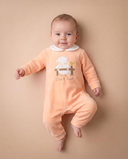 افارول بيبي بناتي قطيفة مطرز نعجة في الحظيرة وعصفور Baa & tweet