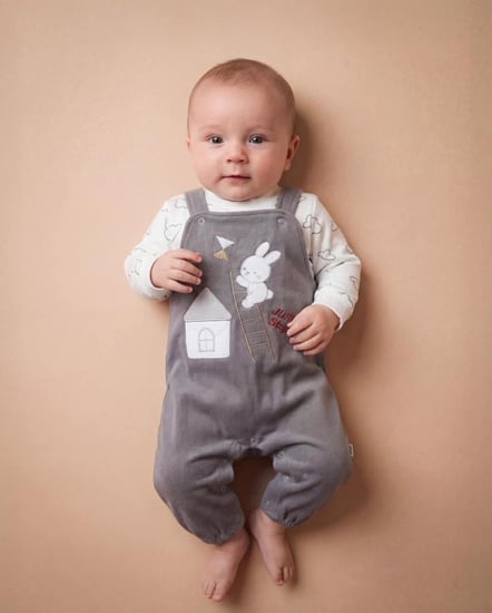 افارول أولادي ميلتون مطرز ارنوب يصعد علي سلم وطائرة وراقية وكوخ + كنزة قطيفة مطبوعة غيوم