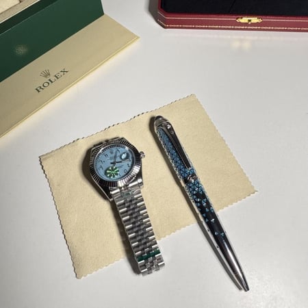 طقم ساعة رولكس وقلم كارتير