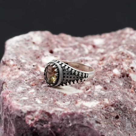 خاتم سلطنايت رجالي فضة 925 بنقشة أنيقة