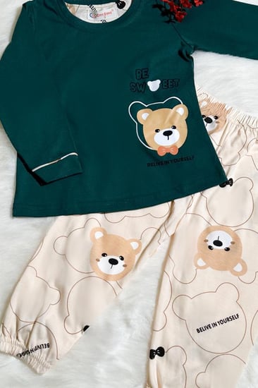 بجامه بناتي دب  من العيسائي للاطفال