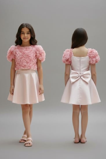 طقم بناتي قطعتين - طقم سهرة بناتي ملكي قطعتان من الأناقة المطلقة