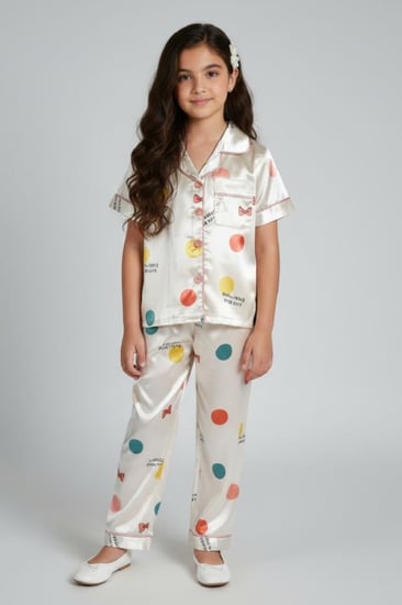 بجامه بناتي أنيق بي اشكال جميله من العيسائي للأطفال