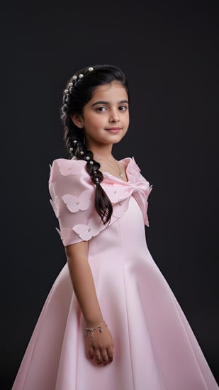 فستان بناتي سهرات فراشات بارزة S01198