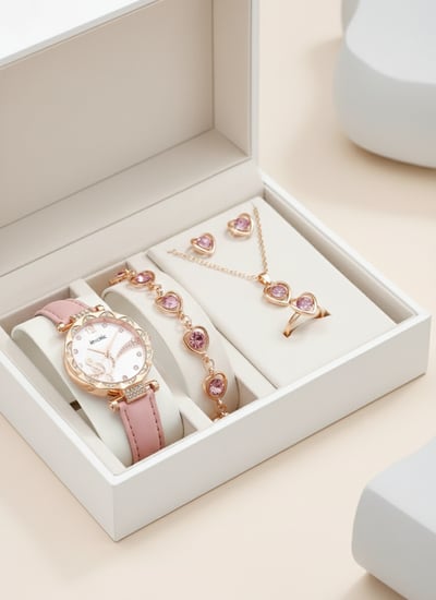 اكسسوار 6 قطع مع ساعه كلاسيكية للاطفال