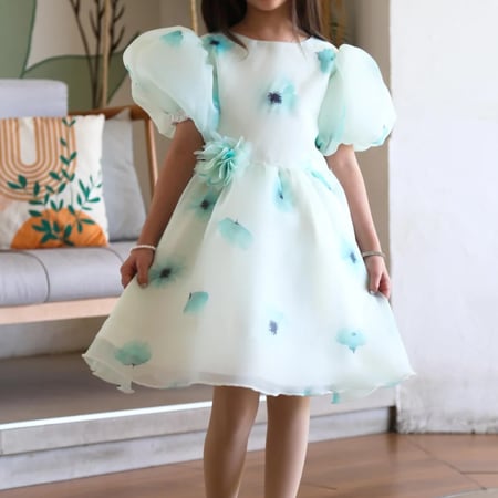 فستان زهري مورد بناتي من العيسائي للأطفال