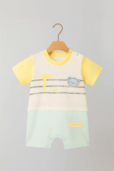 طقم مواليد كامل شورت رسمة قطه 136204