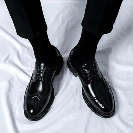 أحذية جلدية بنية للرجال ، أسود ، بني ، رسمي ، كلاسيكي