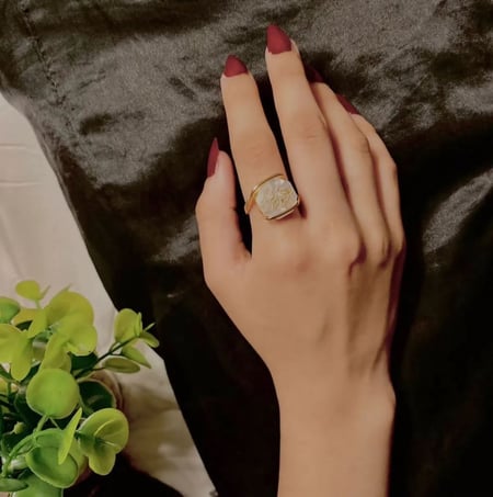 خاتم  سداسي بالاسم فضه خالص