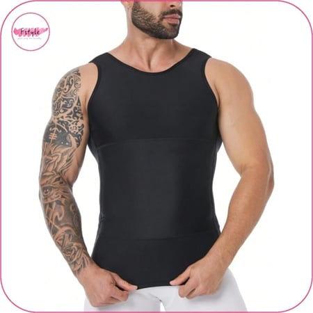 مشد علاقي اسود مطور  لشد البطن والتثدي  عند الرجال