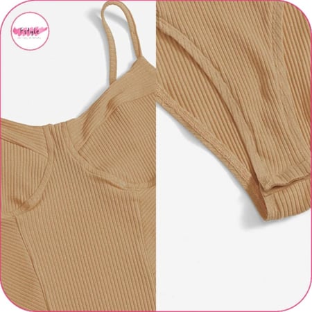 بودي سوت بدون اكمام قماش محبوك