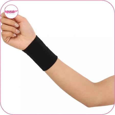 ربطة معصم رياضية اسود قطعتين