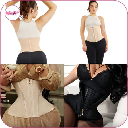 مشد خصر على شكل الساعة الرملية مع 15 عظمة فولاذية مدمجة