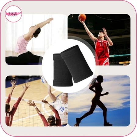 ربطة معصم رياضية اسود قطعتين