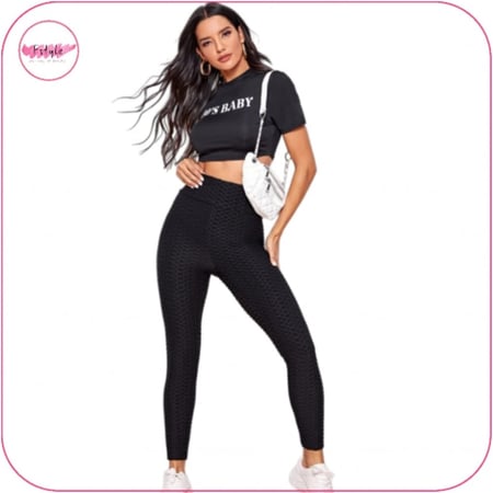 ليقنز بخصر عريض مع تصميم رفع الارداف