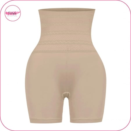 مشد بخصر عالي بتصميم مخطط مع الافخاذ