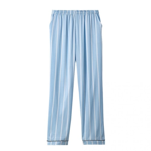 بجامة نساء زرقاء بخطوط بيضاء انيقة خفيفه وباردة