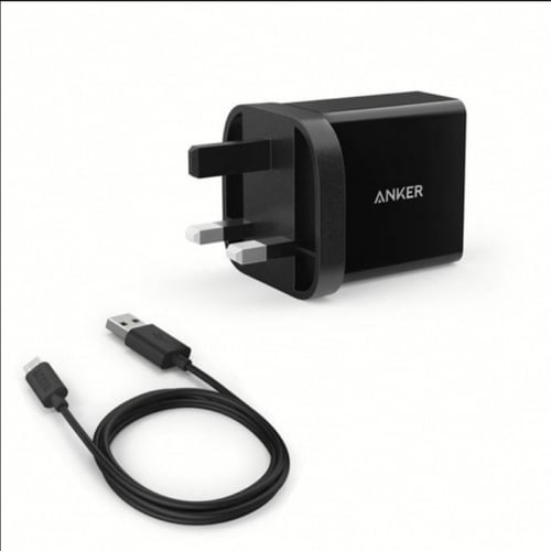 انكر فيش جداري منفذين USB بقوة 24 واط - أسود