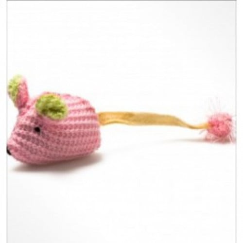 لعبة فأر وردي تحتوي على النعناع البري للقطط مع صوت