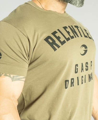 RELENTLESS SKULL TEE - W GREEN