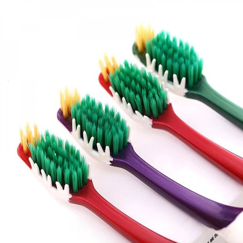 4 قطع فرشاة أسنان مزدوجة ناعمة جدا نانو للعناية با...