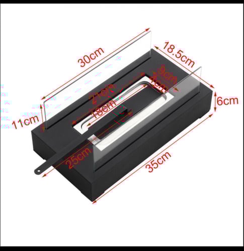 دفاية نار مشتعله غاز الايثانول شكل مستطيل