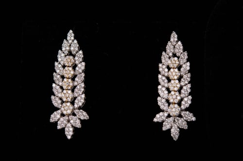 طقم نسائي فضة كامل فخم ليال باللون الفضي والذهبي