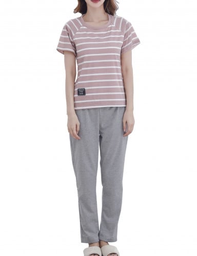 طقم بجامة نسائي بأكمام قصيره