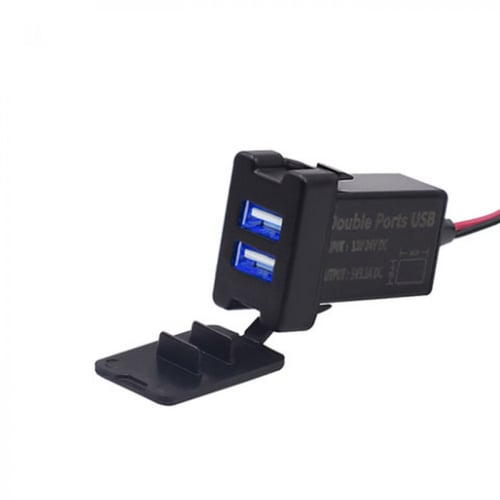 منفذين طبلون USB مستطيل بقوة 2.1A بغطاء مقاس 43