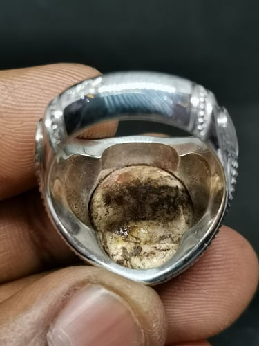 لخاتم الفضة بحجر فيروز نيشابوري ايراني بصياغة عباس...