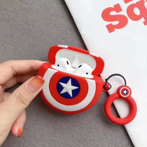 غلاف حماية لسماعة أبل إير بودز كابتن امريكا (الجيل...