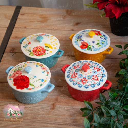 9059 قدور ميني متعددة الاستخدام مع غطاء بألوان زاه...