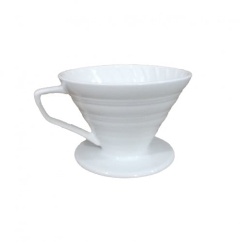 وعاء تقطير V60 أبيض مصنوع من السيراميك