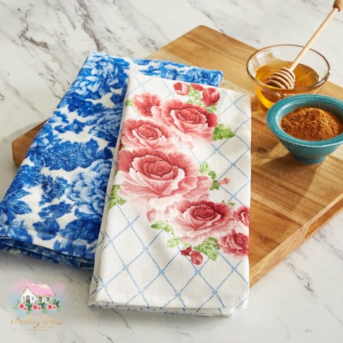 10064 طقم مفرش وفوطة مورد